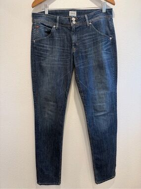 HUDSON Jeans Collin Mid-Rise Skinny Flap Pocket Dark Wash Blue Size 31